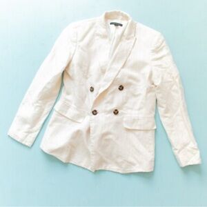 Ann Taylor Elegant Cream Linen Blazer